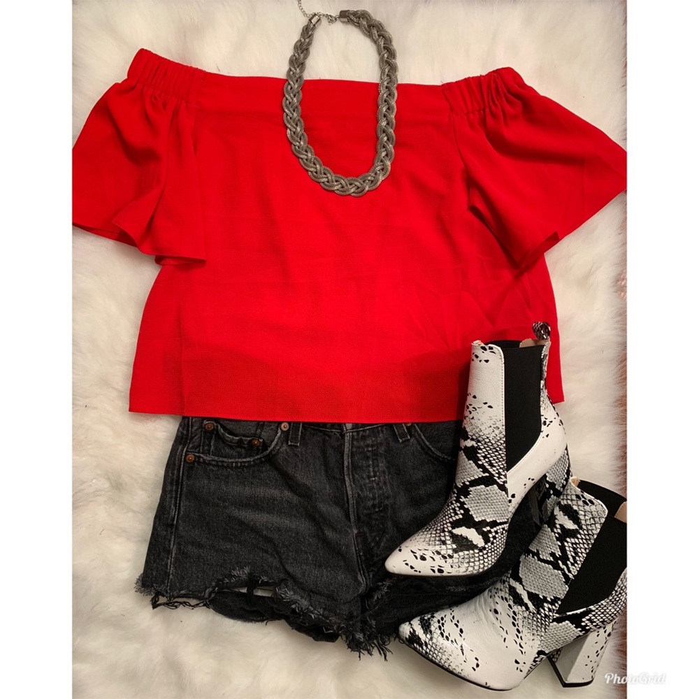 Red Off The Shoulder Top